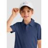 imageBoys Performance Polo Shirt  Golf Grid Short Sleeve Collar Shirts Youth Stretch Quick Dry Lightweight Athletic UPF50Navy