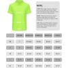 imageBoys Performance Polo Shirt  Golf Grid Short Sleeve Collar Shirts Youth Stretch Quick Dry Lightweight Athletic UPF50Neon Green