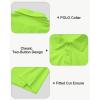 imageBoys Performance Polo Shirt  Golf Grid Short Sleeve Collar Shirts Youth Stretch Quick Dry Lightweight Athletic UPF50Neon Green
