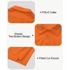 imageBoys Performance Polo Shirt  Golf Grid Short Sleeve Collar Shirts Youth Stretch Quick Dry Lightweight Athletic UPF50Orange