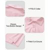 imageBoys Performance Polo Shirt  Golf Grid Short Sleeve Collar Shirts Youth Stretch Quick Dry Lightweight Athletic UPF50Pink