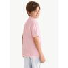 imageBoys Performance Polo Shirt  Golf Grid Short Sleeve Collar Shirts Youth Stretch Quick Dry Lightweight Athletic UPF50Pink