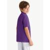 imageBoys Performance Polo Shirt  Golf Grid Short Sleeve Collar Shirts Youth Stretch Quick Dry Lightweight Athletic UPF50Purple