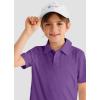 imageBoys Performance Polo Shirt  Golf Grid Short Sleeve Collar Shirts Youth Stretch Quick Dry Lightweight Athletic UPF50Purple