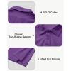 imageBoys Performance Polo Shirt  Golf Grid Short Sleeve Collar Shirts Youth Stretch Quick Dry Lightweight Athletic UPF50Purple