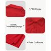 imageBoys Performance Polo Shirt  Golf Grid Short Sleeve Collar Shirts Youth Stretch Quick Dry Lightweight Athletic UPF50Red