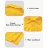 imageBoys Performance Polo Shirt  Golf Grid Short Sleeve Collar Shirts Youth Stretch Quick Dry Lightweight Athletic UPF50Yellow