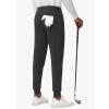 imageMens Golf Joggers Pants Belt Loops Slim Fit Stretchy Sweatpants Work Travel Dress Casual Tapered Pants Quick Dry UPF5001black