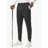 imageMens Golf Joggers Pants Belt Loops Slim Fit Stretchy Sweatpants Work Travel Dress Casual Tapered Pants Quick Dry UPF5001black