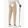 imageMens Golf Joggers Pants Belt Loops Slim Fit Stretchy Sweatpants Work Travel Dress Casual Tapered Pants Quick Dry UPF5002khaki