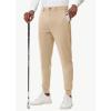 imageMens Golf Joggers Pants Belt Loops Slim Fit Stretchy Sweatpants Work Travel Dress Casual Tapered Pants Quick Dry UPF5002khaki