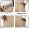 imageMens Golf Joggers Pants Belt Loops Slim Fit Stretchy Sweatpants Work Travel Dress Casual Tapered Pants Quick Dry UPF5002khaki