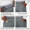 imageMens Golf Joggers Pants Belt Loops Slim Fit Stretchy Sweatpants Work Travel Dress Casual Tapered Pants Quick Dry UPF5004gray