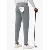 imageMens Golf Joggers Pants Belt Loops Slim Fit Stretchy Sweatpants Work Travel Dress Casual Tapered Pants Quick Dry UPF5004gray