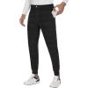imageMens Golf Joggers Pants Belt Loops Slim Fit Stretchy Sweatpants Work Travel Dress Casual Tapered Pants Quick Dry UPF5008blackcorduroy
