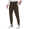 imageMens Golf Joggers Pants Belt Loops Slim Fit Stretchy Sweatpants Work Travel Dress Casual Tapered Pants Quick Dry UPF5010browncorduroy