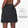imageWomens 16quot 20quot Hiking Cargo Skort Skirt  High Waisted Golf Dressy Casual Workout Sport Skirt with Liner Quick DryBlack