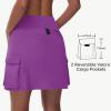 imageWomens 16quot 20quot Hiking Cargo Skort Skirt  High Waisted Golf Dressy Casual Workout Sport Skirt with Liner Quick DryDark Purple