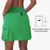 imageWomens 16quot 20quot Hiking Cargo Skort Skirt  High Waisted Golf Dressy Casual Workout Sport Skirt with Liner Quick DryGreen