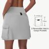 imageWomens 16quot 20quot Hiking Cargo Skort Skirt  High Waisted Golf Dressy Casual Workout Sport Skirt with Liner Quick DryLight Grey