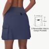 imageWomens 16quot 20quot Hiking Cargo Skort Skirt  High Waisted Golf Dressy Casual Workout Sport Skirt with Liner Quick DryNavy