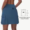 imageWomens 16quot 20quot Hiking Cargo Skort Skirt  High Waisted Golf Dressy Casual Workout Sport Skirt with Liner Quick DryNavy Blue