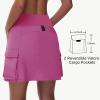 imageWomens 16quot 20quot Hiking Cargo Skort Skirt  High Waisted Golf Dressy Casual Workout Sport Skirt with Liner Quick DryPink