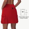 imageWomens 16quot 20quot Hiking Cargo Skort Skirt  High Waisted Golf Dressy Casual Workout Sport Skirt with Liner Quick DryRed