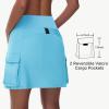 imageWomens 16quot 20quot Hiking Cargo Skort Skirt  High Waisted Golf Dressy Casual Workout Sport Skirt with Liner Quick DrySky Blue