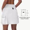 imageWomens 16quot 20quot Hiking Cargo Skort Skirt  High Waisted Golf Dressy Casual Workout Sport Skirt with Liner Quick DryWhite