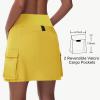 imageWomens 16quot 20quot Hiking Cargo Skort Skirt  High Waisted Golf Dressy Casual Workout Sport Skirt with Liner Quick DryYellow