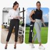 imageWomens Golf Pants Stretch with Zipper Pockets 78 Ankle Petite Slacks for Travel Casual Athletic Yoga Work BusinessBlack