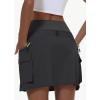 imageWomens Hiking Cargo Skort Skirt High Waisted Golf Dressy Casual with Zipper Pockets Workout Sport Quick Dry SkirtsBlack