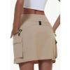 imageWomens Hiking Cargo Skort Skirt High Waisted Golf Dressy Casual with Zipper Pockets Workout Sport Quick Dry SkirtsBrown