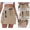 imageWomens Hiking Cargo Skort Skirt High Waisted Golf Dressy Casual with Zipper Pockets Workout Sport Quick Dry SkirtsBrown