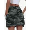 imageWomens Hiking Cargo Skort Skirt High Waisted Golf Dressy Casual with Zipper Pockets Workout Sport Quick Dry SkirtsCamo