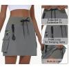 imageWomens Hiking Cargo Skort Skirt High Waisted Golf Dressy Casual with Zipper Pockets Workout Sport Quick Dry SkirtsDark Gray