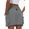 imageWomens Hiking Cargo Skort Skirt High Waisted Golf Dressy Casual with Zipper Pockets Workout Sport Quick Dry SkirtsDark Gray