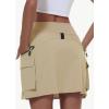 imageWomens Hiking Cargo Skort Skirt High Waisted Golf Dressy Casual with Zipper Pockets Workout Sport Quick Dry SkirtsDark Khaki