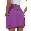 imageWomens Hiking Cargo Skort Skirt High Waisted Golf Dressy Casual with Zipper Pockets Workout Sport Quick Dry SkirtsDark Purple