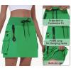 imageWomens Hiking Cargo Skort Skirt High Waisted Golf Dressy Casual with Zipper Pockets Workout Sport Quick Dry SkirtsGreen