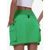 imageWomens Hiking Cargo Skort Skirt High Waisted Golf Dressy Casual with Zipper Pockets Workout Sport Quick Dry SkirtsGreen