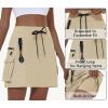 imageWomens Hiking Cargo Skort Skirt High Waisted Golf Dressy Casual with Zipper Pockets Workout Sport Quick Dry SkirtsKhaki