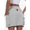 imageWomens Hiking Cargo Skort Skirt High Waisted Golf Dressy Casual with Zipper Pockets Workout Sport Quick Dry SkirtsLight Grey