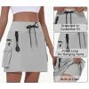 imageWomens Hiking Cargo Skort Skirt High Waisted Golf Dressy Casual with Zipper Pockets Workout Sport Quick Dry SkirtsLight Grey