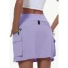 imageWomens Hiking Cargo Skort Skirt High Waisted Golf Dressy Casual with Zipper Pockets Workout Sport Quick Dry SkirtsLilac