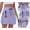 imageWomens Hiking Cargo Skort Skirt High Waisted Golf Dressy Casual with Zipper Pockets Workout Sport Quick Dry SkirtsLilac