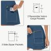 imageWomens Hiking Cargo Skort Skirt High Waisted Golf Dressy Casual with Zipper Pockets Workout Sport Quick Dry SkirtsNavy Blue