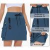 imageWomens Hiking Cargo Skort Skirt High Waisted Golf Dressy Casual with Zipper Pockets Workout Sport Quick Dry SkirtsNavy Blue