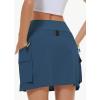 imageWomens Hiking Cargo Skort Skirt High Waisted Golf Dressy Casual with Zipper Pockets Workout Sport Quick Dry SkirtsNavy Blue
